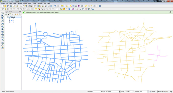 Open source plug-in for road network analyses